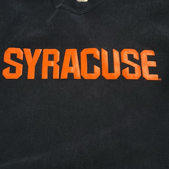 Syracuse University M.J. Soffe Crew Sweatshirt Navy Orange Spellout Midweight-XL - Picture 4 of 10
